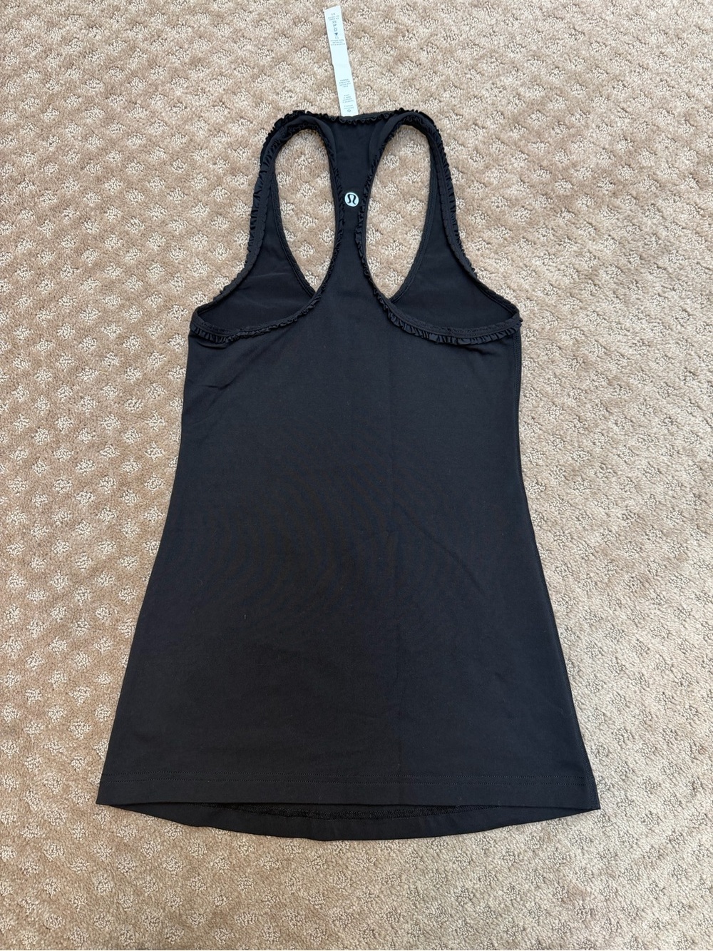 Lululemon Black Ruffle Racerback Tank Top - Picture 5 of 6